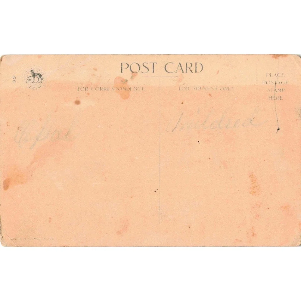 Antique Christmas Postcard Girl Dancing Holly Music Notes Divided Back